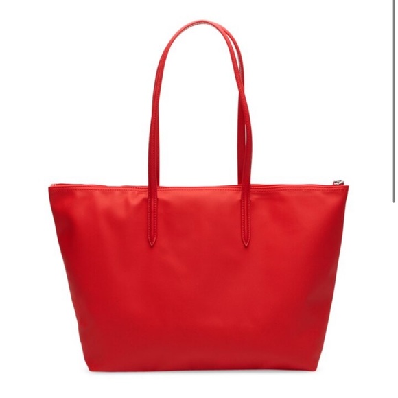 Lacoste Red Solid Tote Bag - Picture 6 of 16